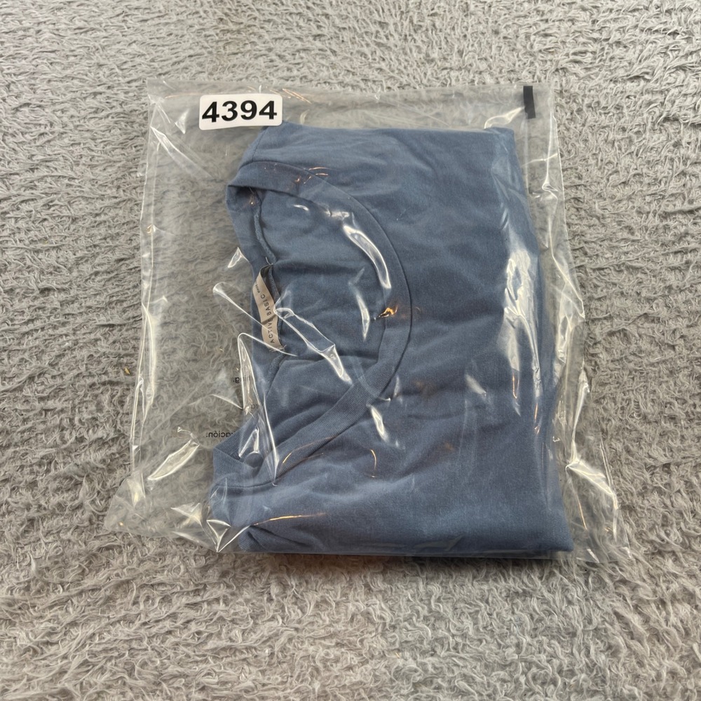 Active Basic Womens Crewneck Short Sleeve T-Shirt Blue Rayon Spandex Large - Picture 9 of 9